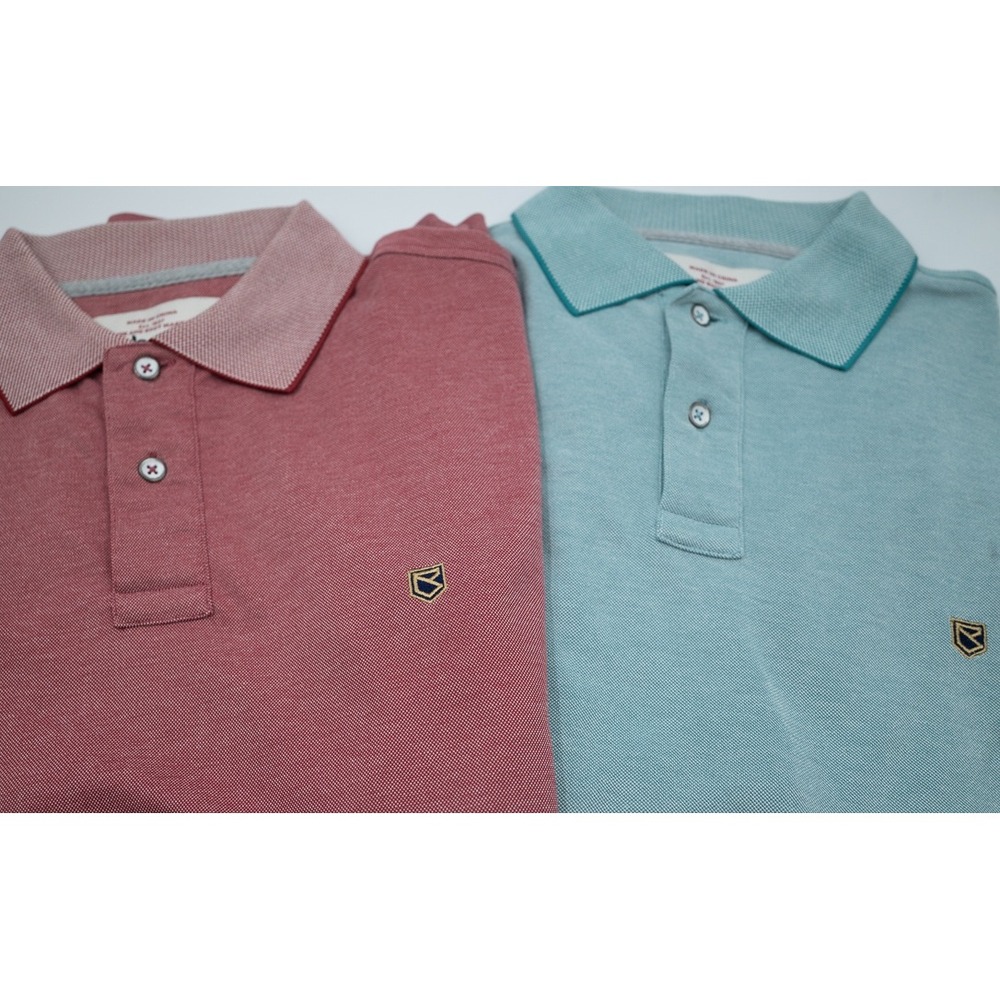 Lot of 2 Dubarry of Ireland Mens Modal Blend Polo Shirt Short Sleeve Red Green L